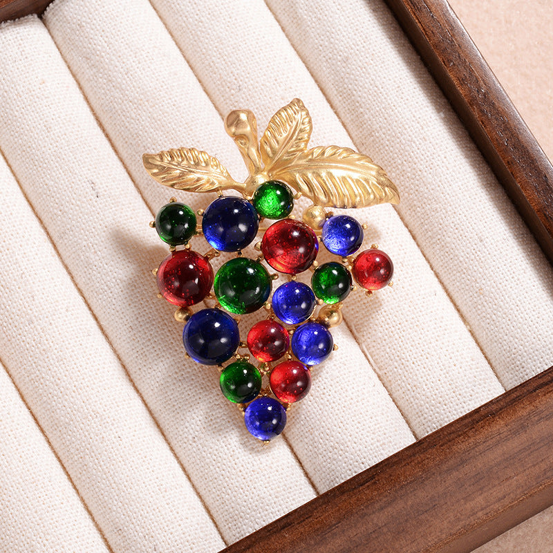 Colorful Grape Shape Brooch