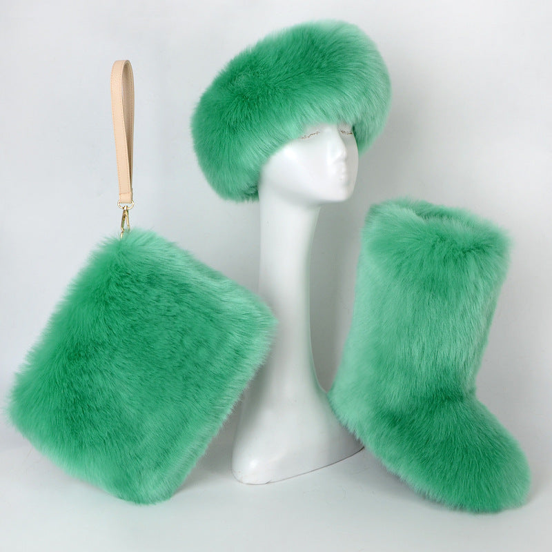 Fur Plus Size Imitation Fox Fur Three-piece Set