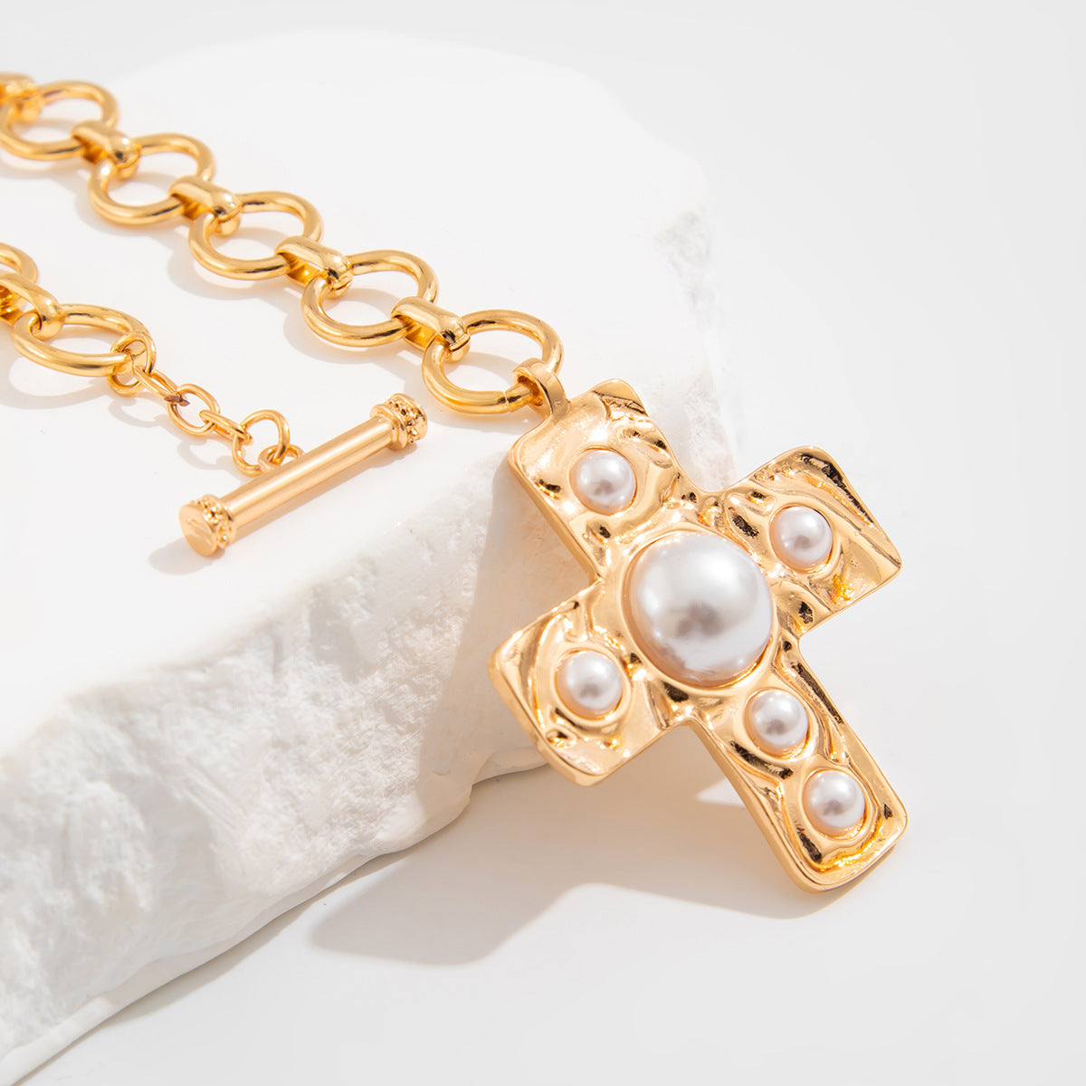 Pearl Cross Chain Necklace