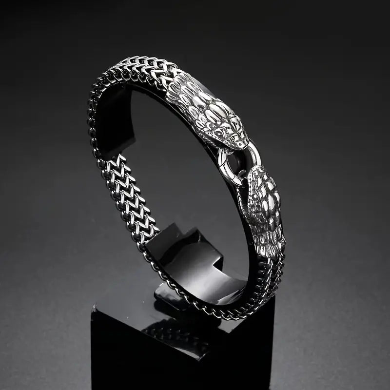 Double Headed Snake Titanium Steel Bracelet.