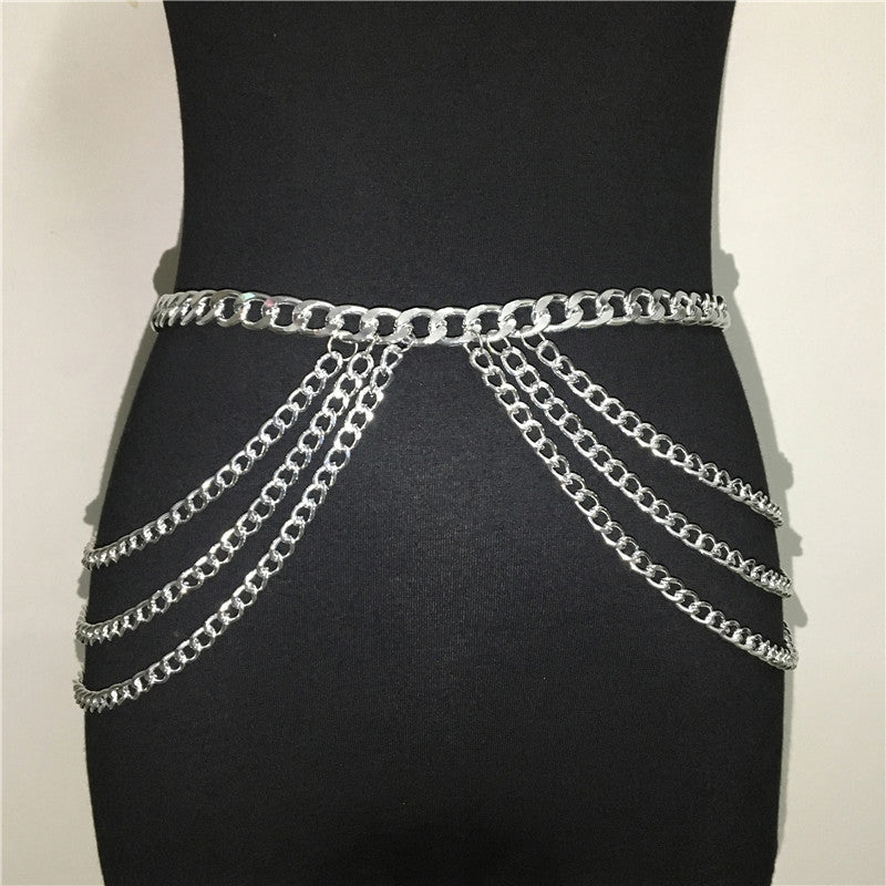 Metal Multilayer Waist Chain