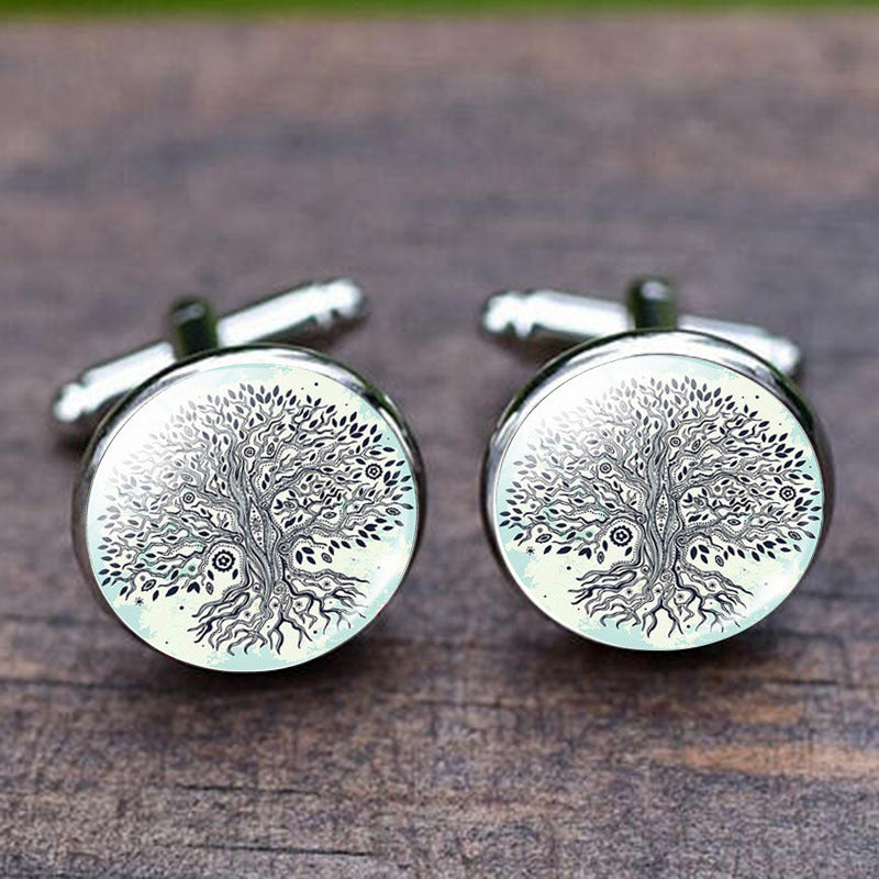 Time Stone Simple Tree Of Life Cufflinks