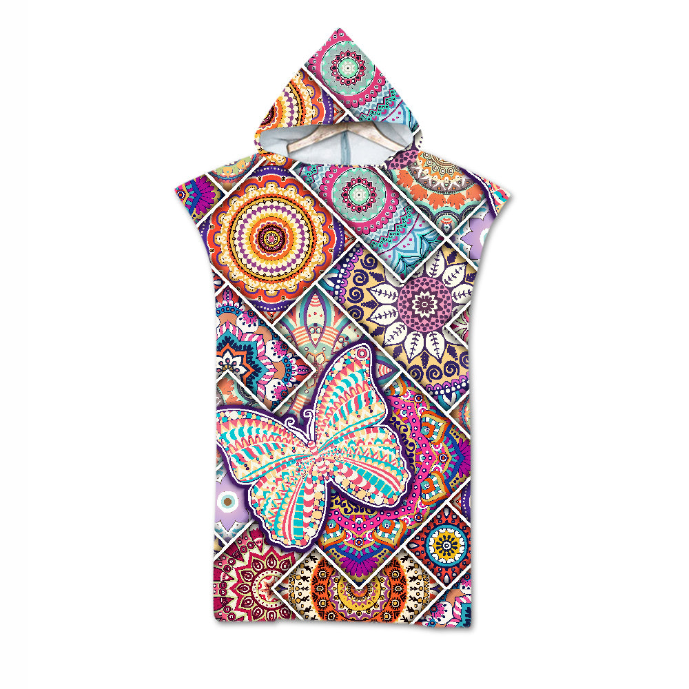 Beach Towel Cloak Geometric Print