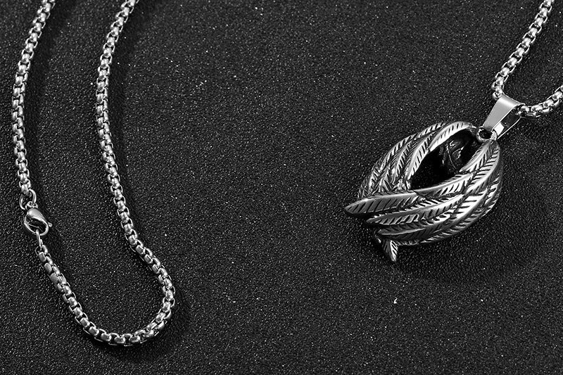 Stainless Steel Wings Men's Pendant Necklace