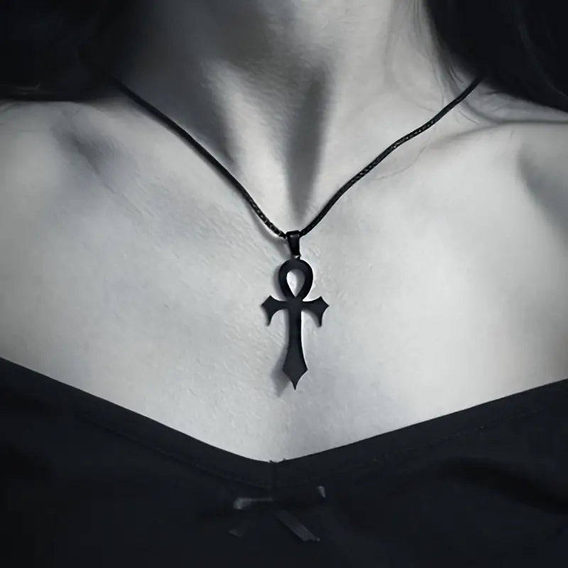 Stainless Steel Egyptian Cross Ankh Key Of Life Necklace.