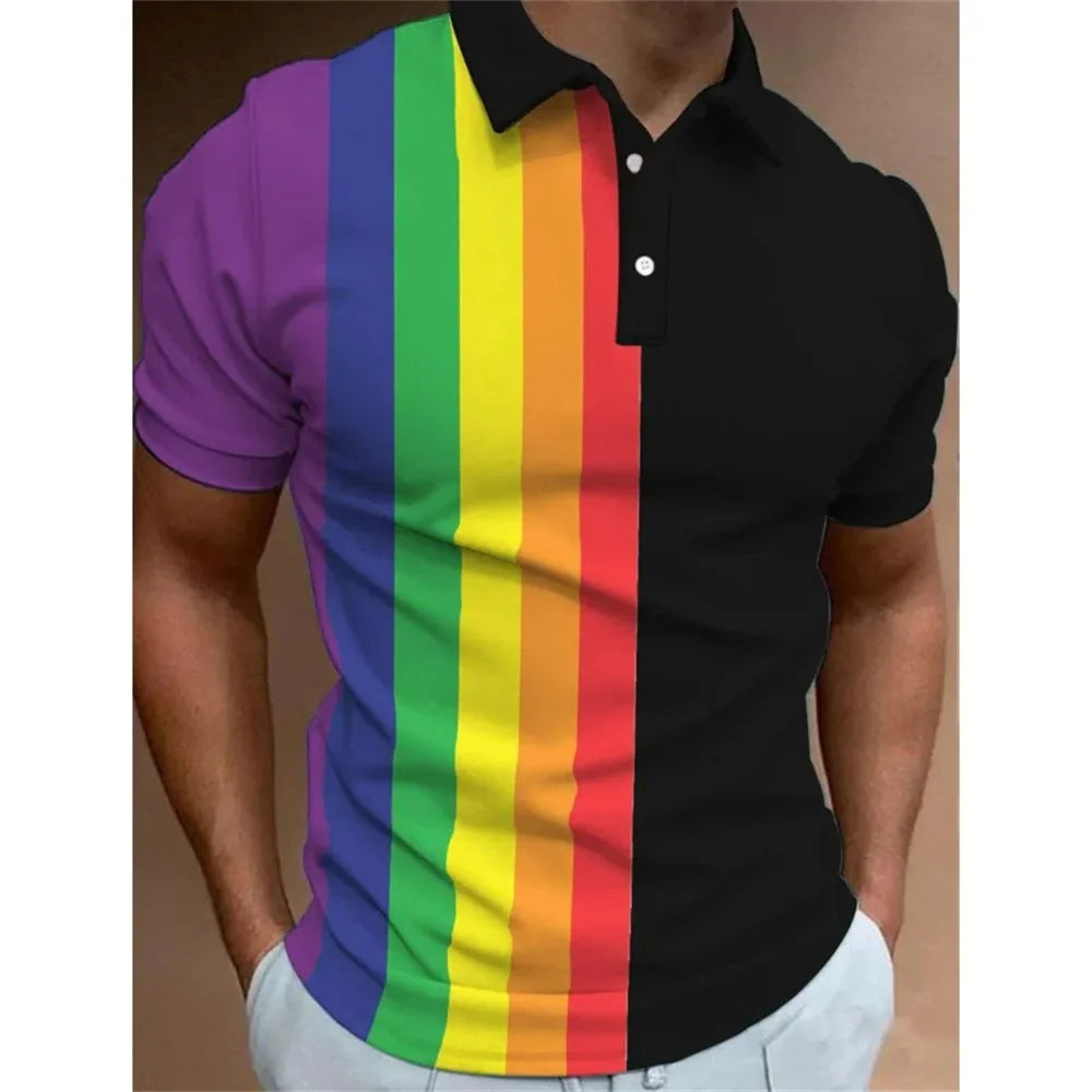 Men's 3D Rainbow Casual Shirt