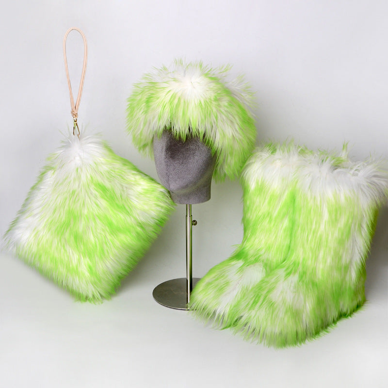 Fur Plus Size Imitation Fox Fur Three-piece Set