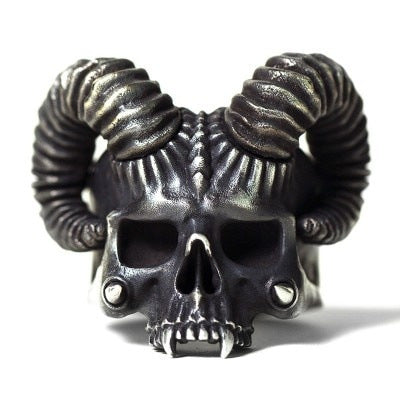 Satan Horn Devil Skull Ring