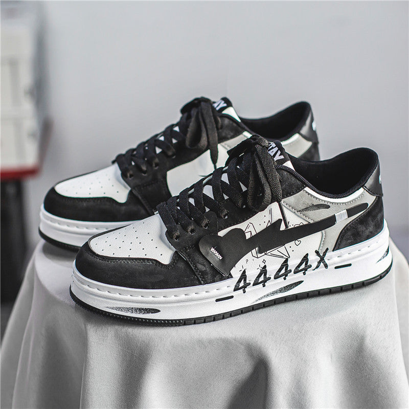 Distressed Graffiti Skateboard Shoes