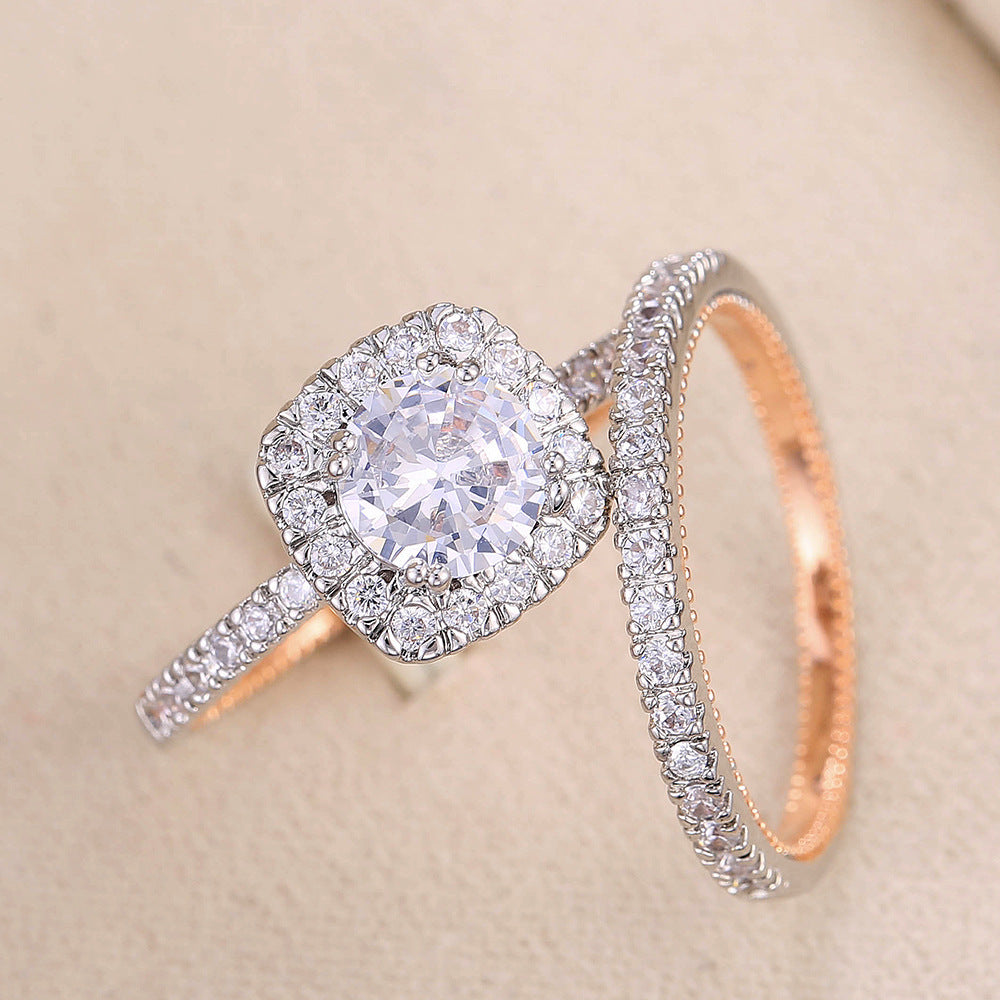 Exquisite Luxury Zircon Couple Rings