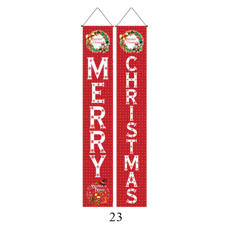 Christmas Couplet Curtain Flag