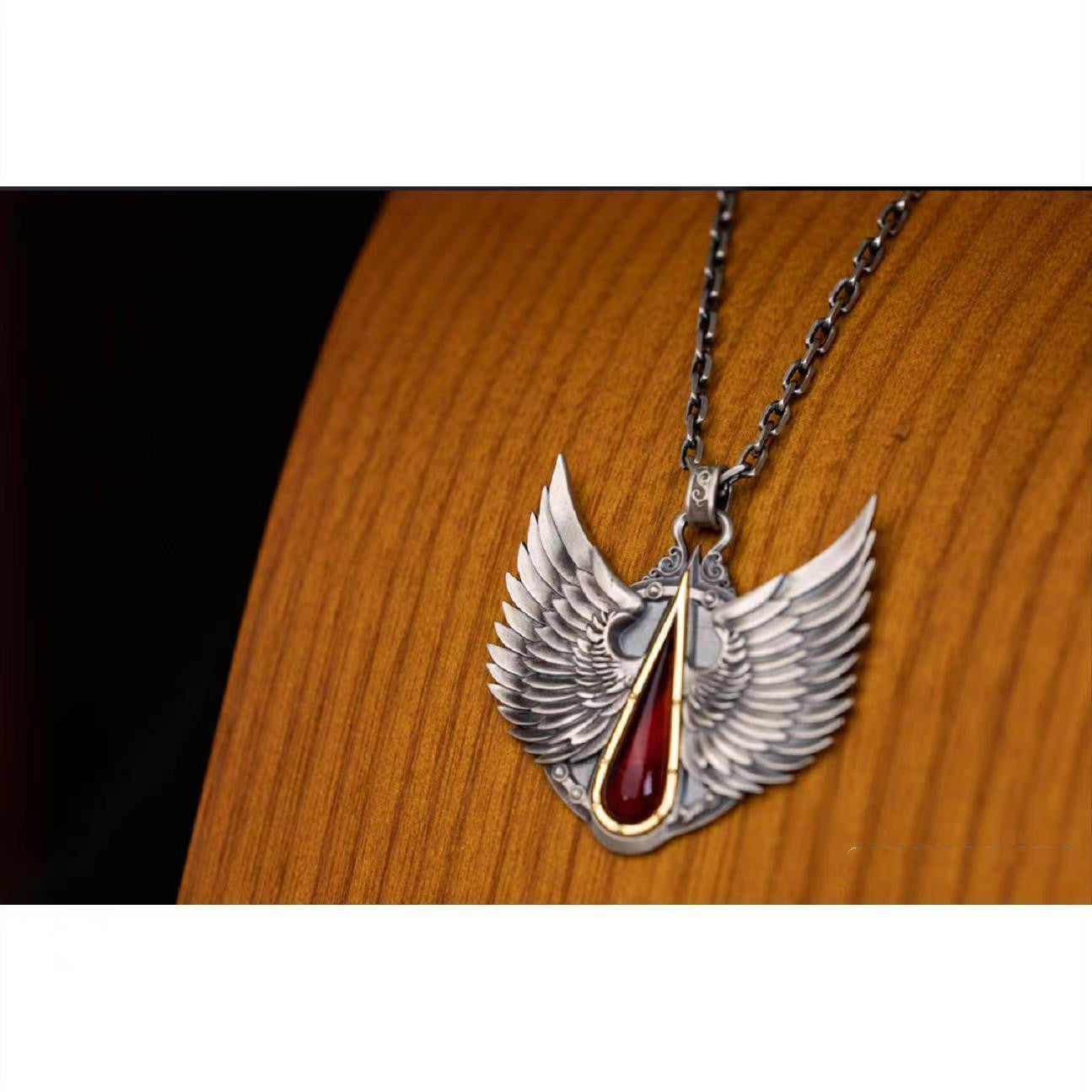 Holy Blood Wing Pendant Necklace