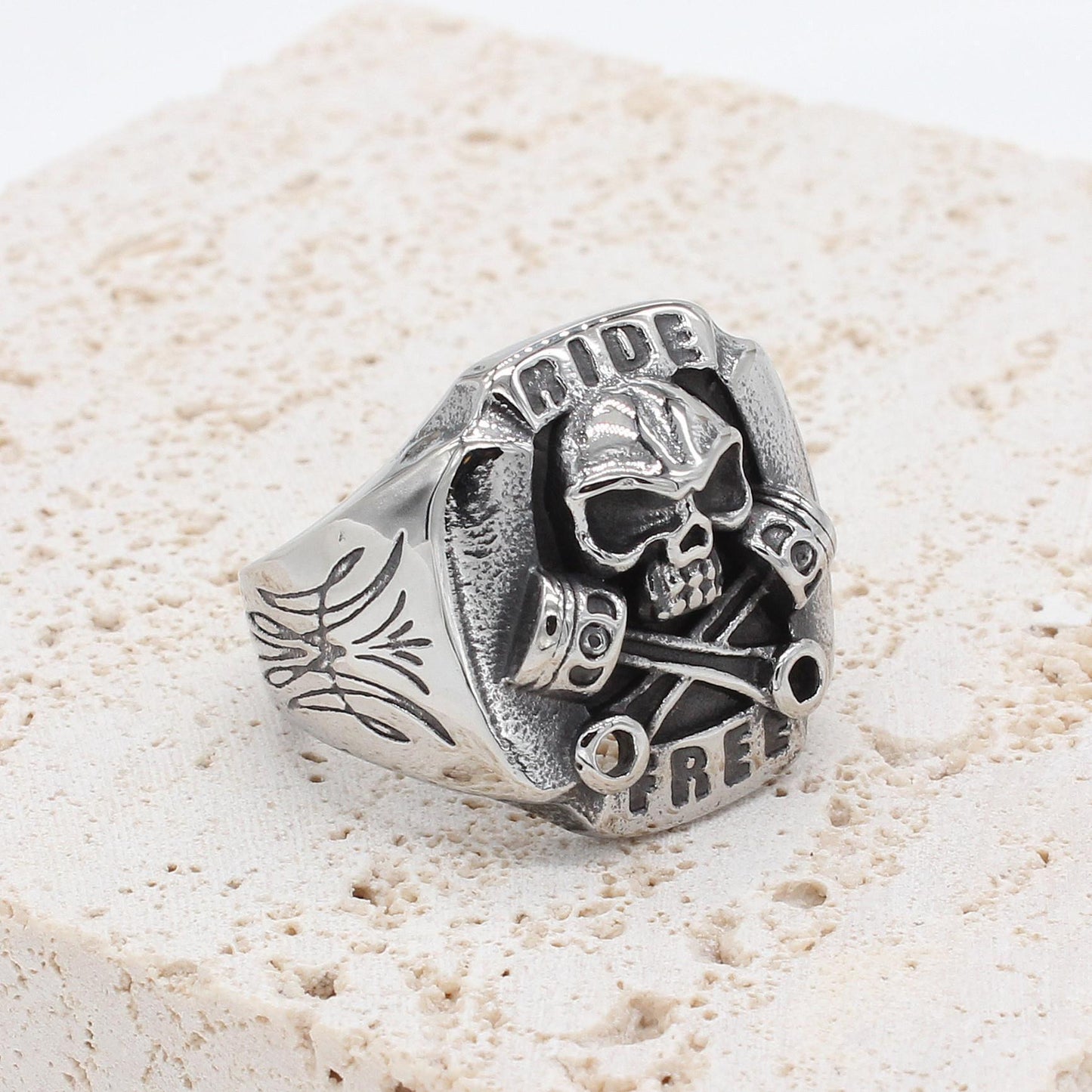 Motorcycle Skull Titanium Steel Ring