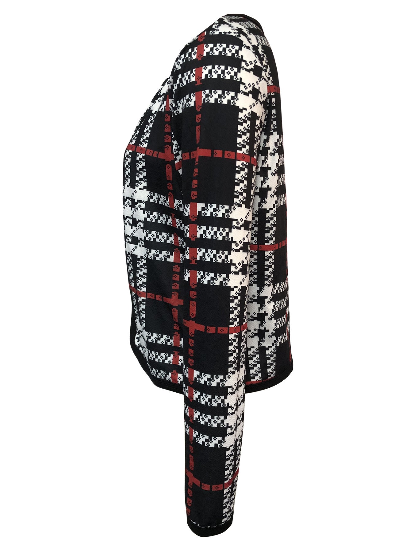 Women's Checkered Printed Versatile Casual Jacket