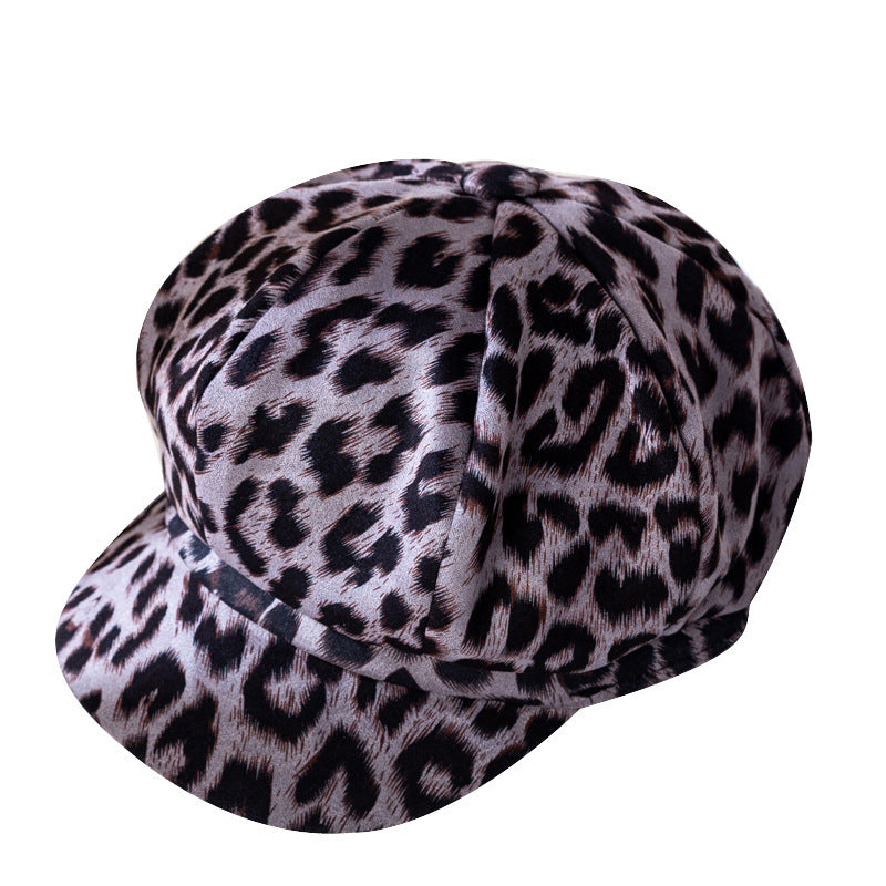 Leopard Print Octagonal Hat