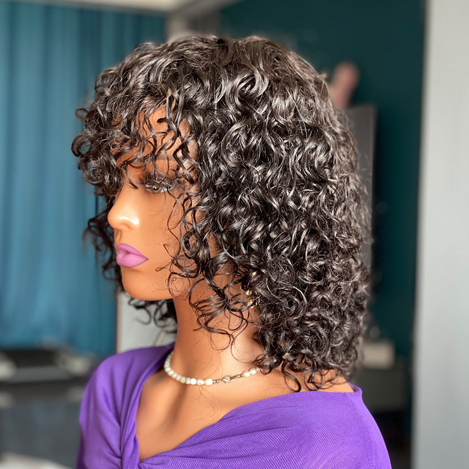 Deep Curly Fringe Human Hair Wig