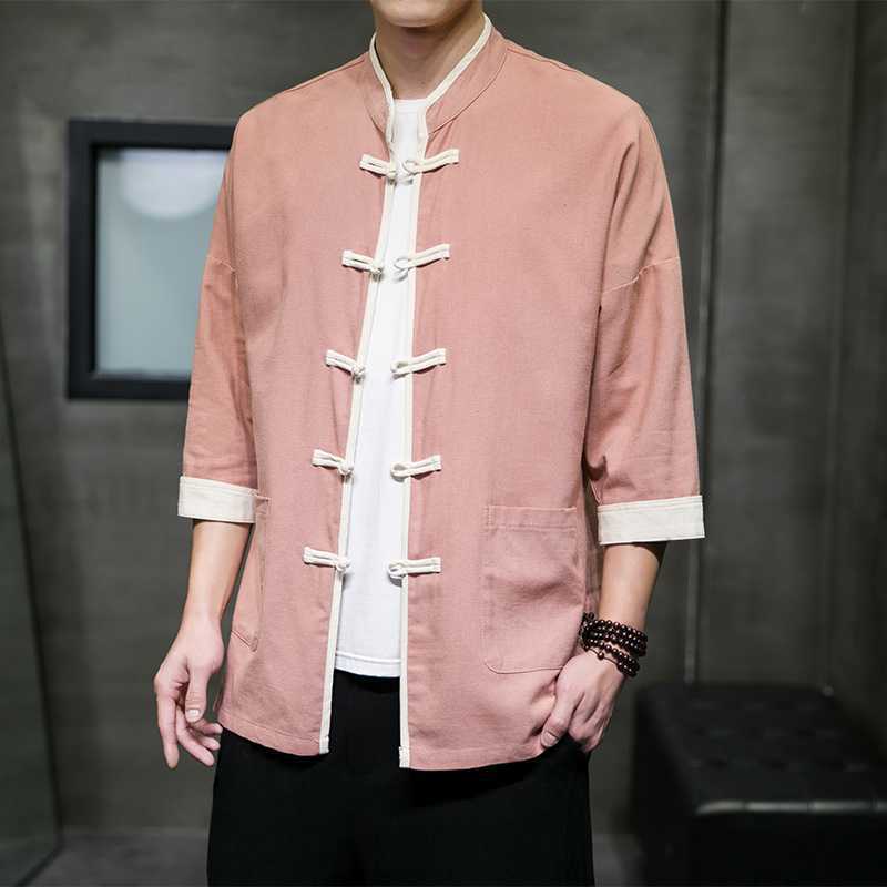 Chinese Style Summer Thin Cotton Linen Short Sleeve Shirt