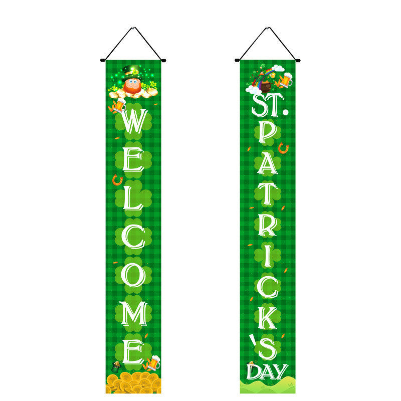 Irish National Day Porch Couplet With Flag