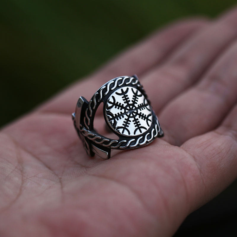 Viking Compass Stainless Steel Ring