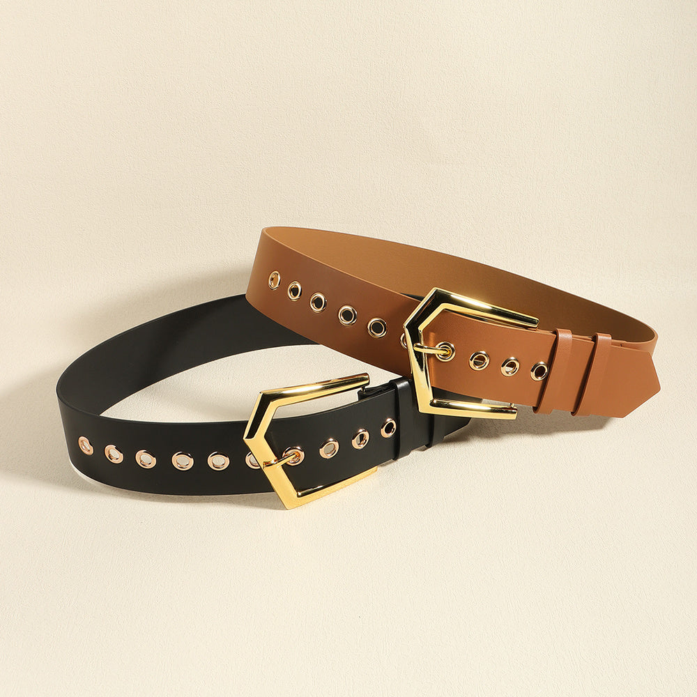 Temperament Ladies Elastic Black Stretch Metal Belt