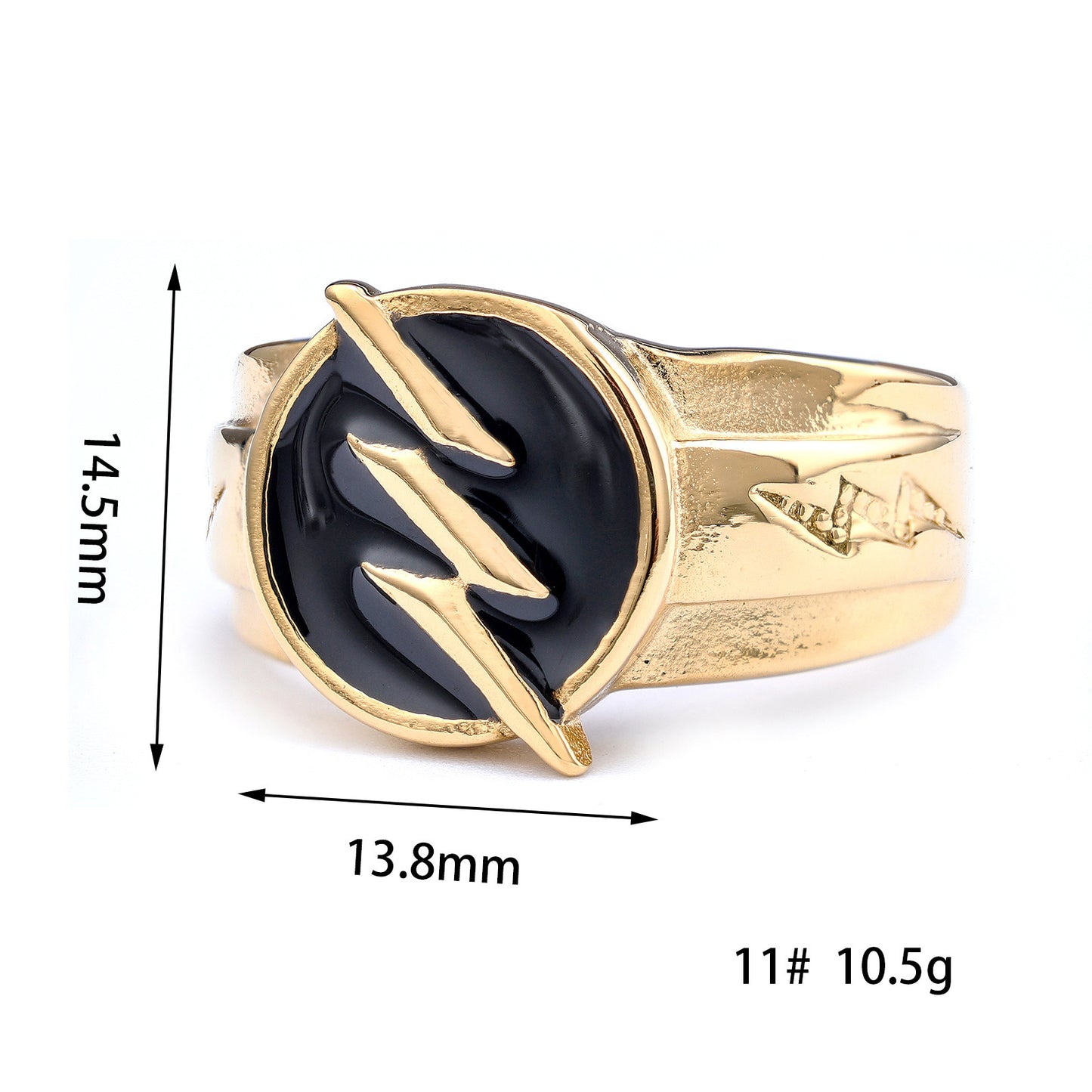 Men's Stainless Steel Lightning Ring