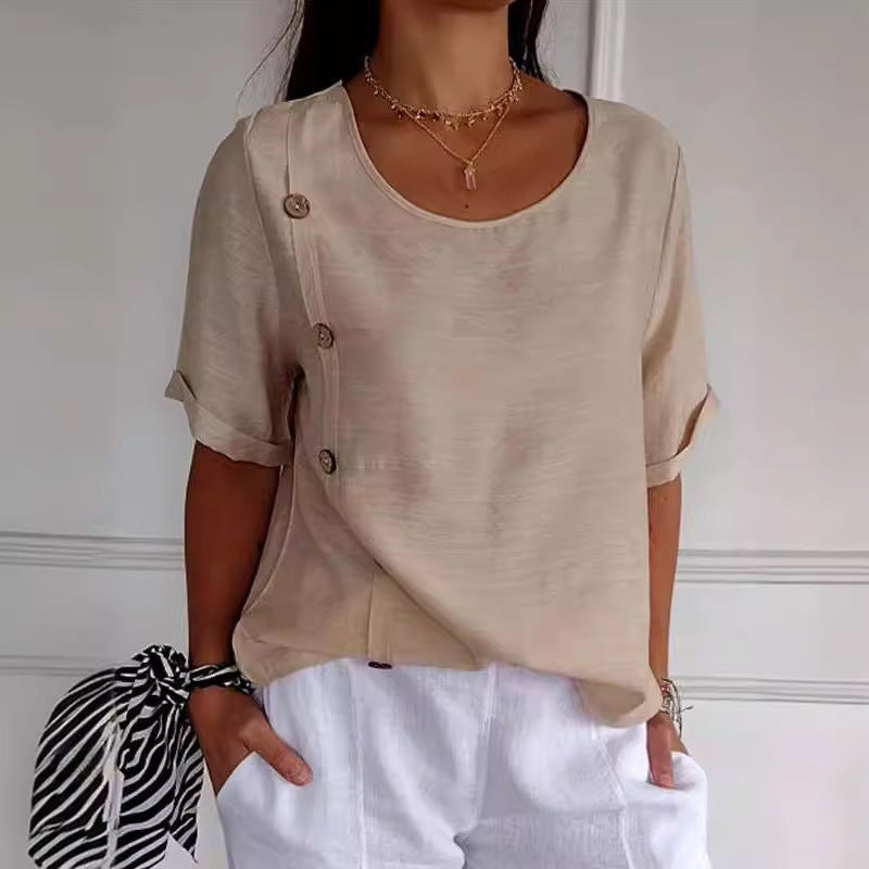 Casual Cotton And Linen Style Shirt