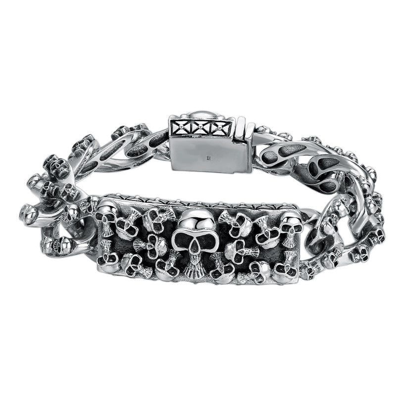 S925 Sterling Silver Skull Bracelet