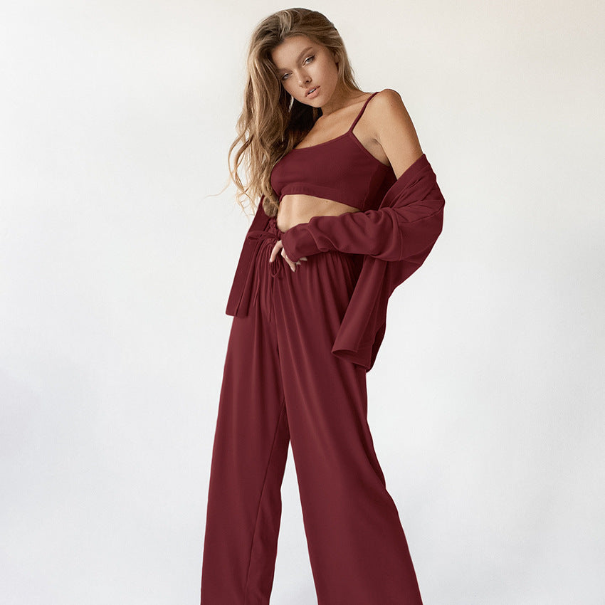 Pajamas Vest Three-piece Homewear