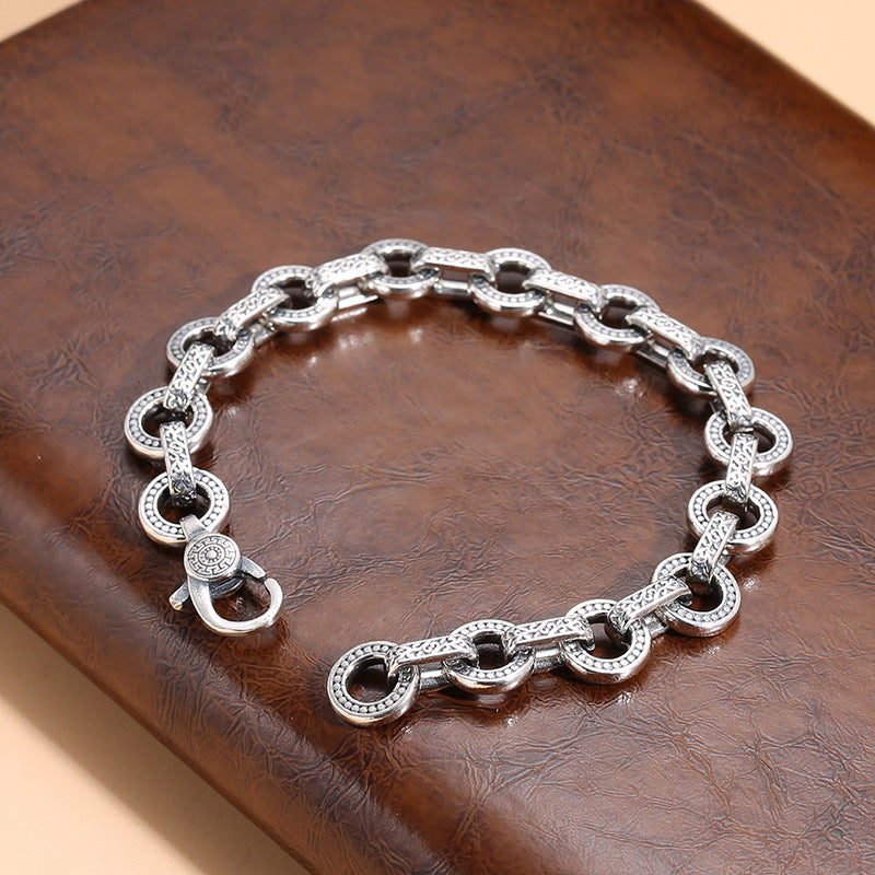 Sterling Silver Antique Ring Buckle Bracelet