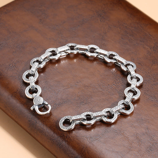 Sterling Silver Antique Ring Buckle Bracelet