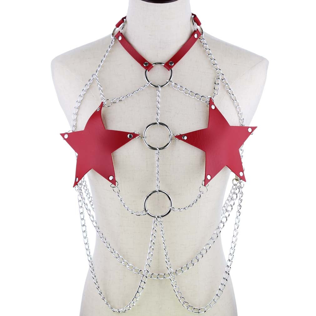 Leather Star Body Chain