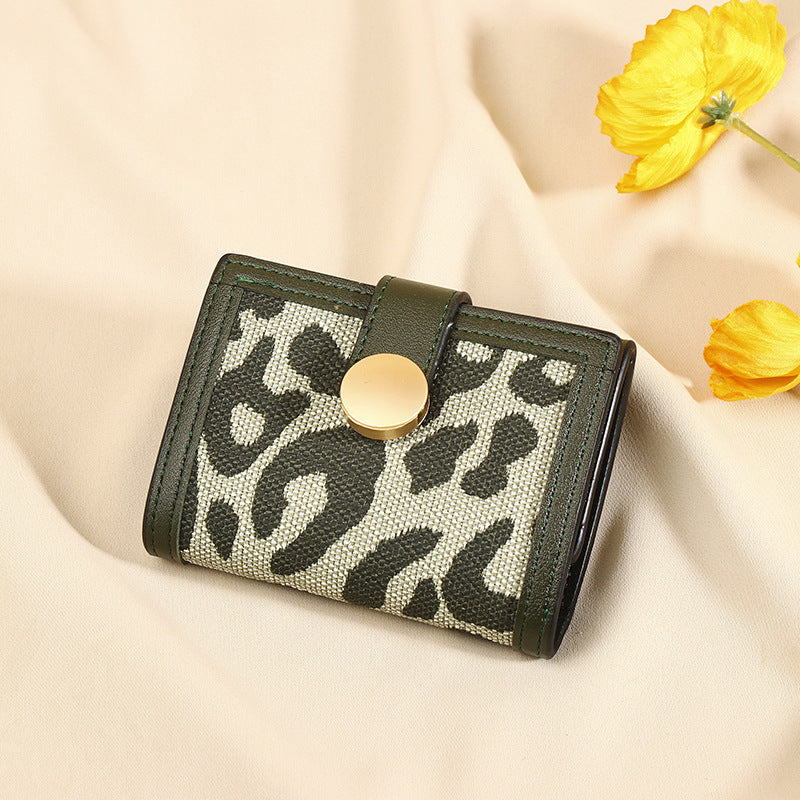 Trendy Leopard Print Fashion Short Wallet