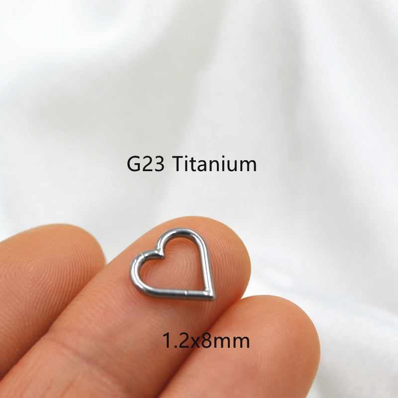 Titanium Alloy Heart Nose Ring