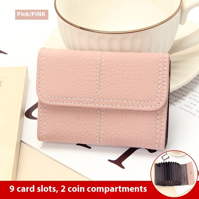 Large Capacity Cowhide Card Holder Wallet