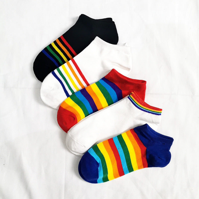 Rainbow Short Tube Low Top Socks