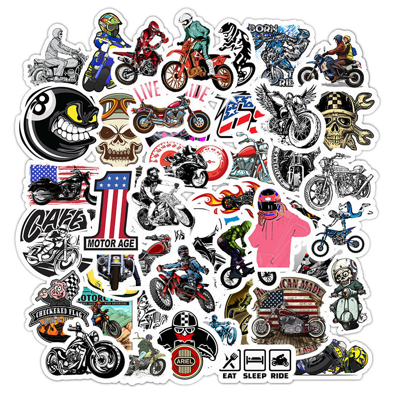 50 Motorcycle Stickers