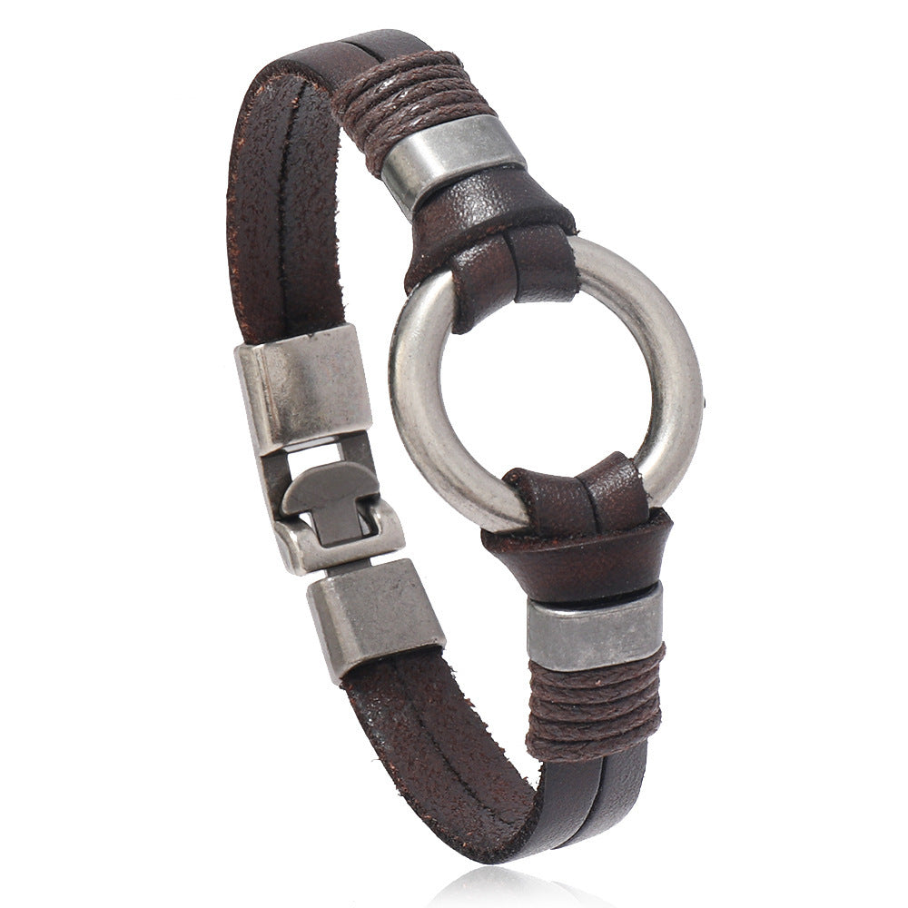 Men's Simple Multi-layer Braided Leather Bracelet