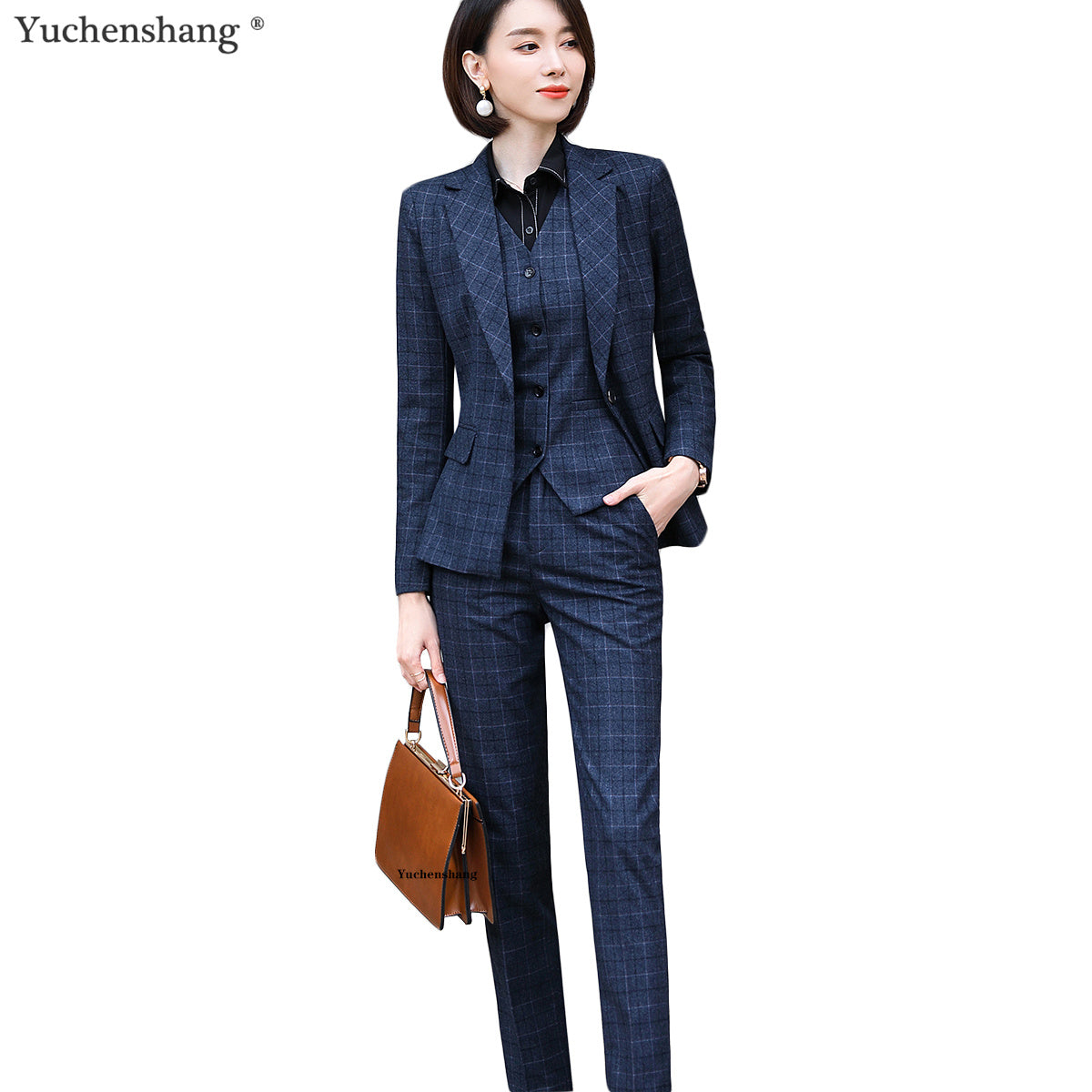 Women's Plaid Business Suit