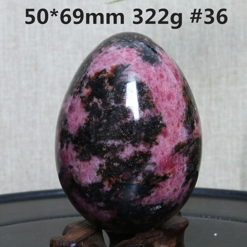 Natural Crystal Plum Tourmaline Stone Egg