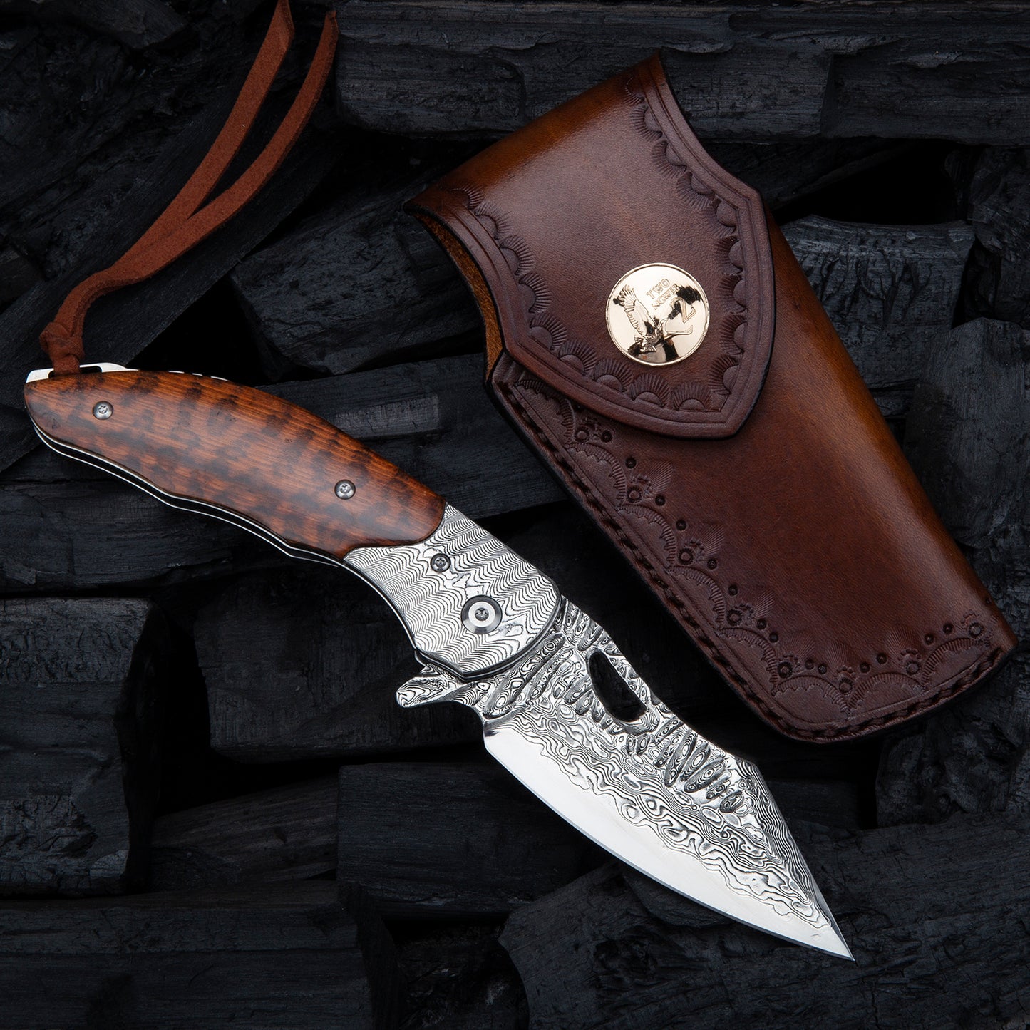 Durable Damascus Folding Knife