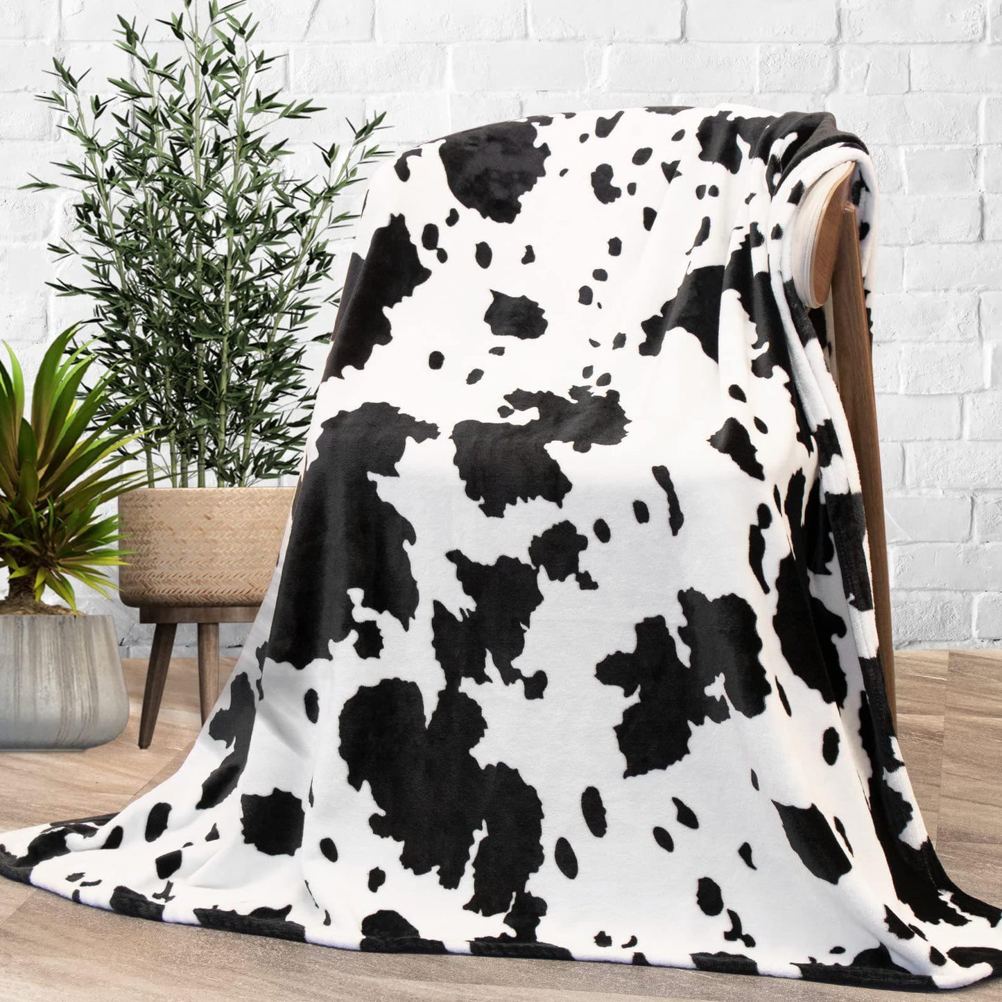 Cow Print Flannel Blanket