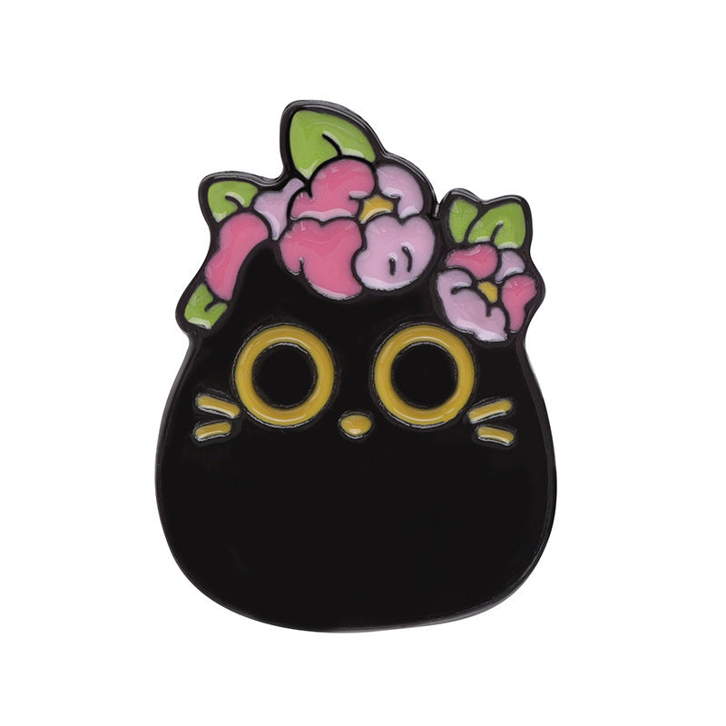 Cartoon Black Cat Pin