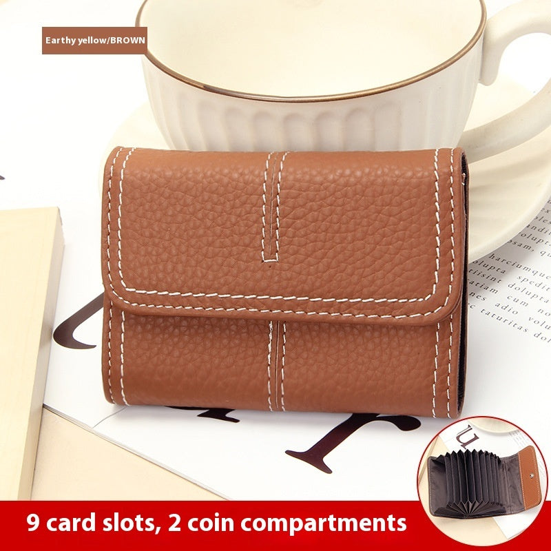 Large Capacity Cowhide Card Holder Wallet