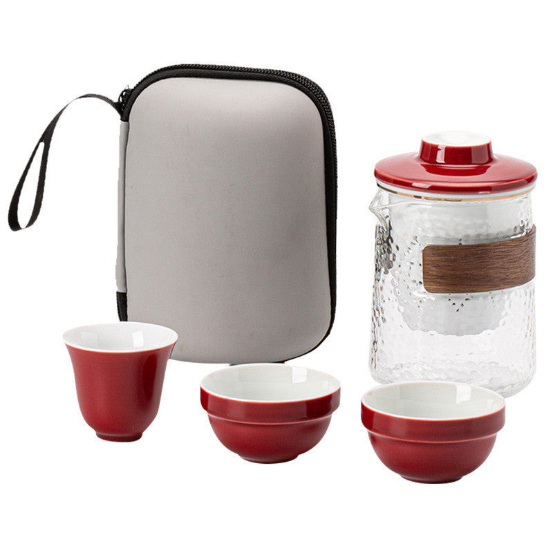 Ceramic & Glass Portable Tea Set