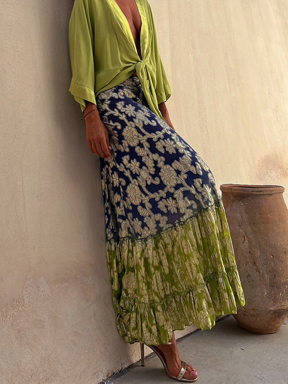 Gradient Casual Loose Vacation Skirt