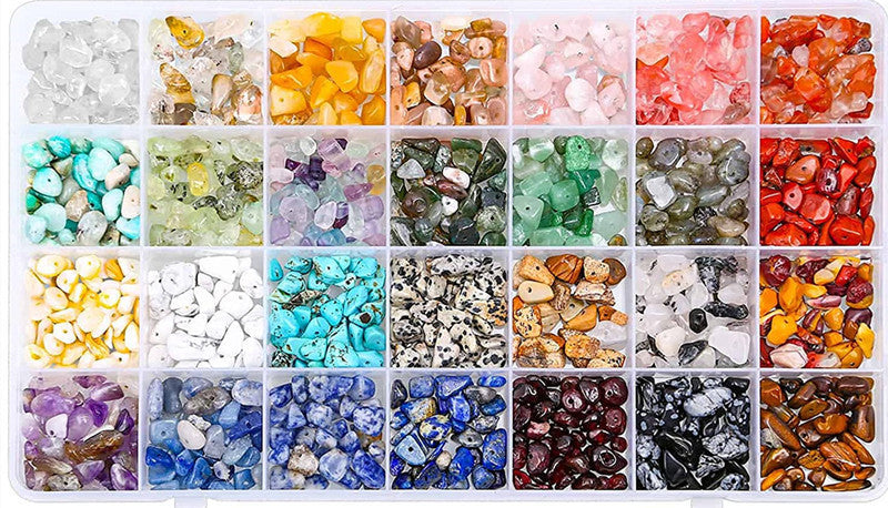 Diy 28 Color Irregular Gravel Letter Beads Set