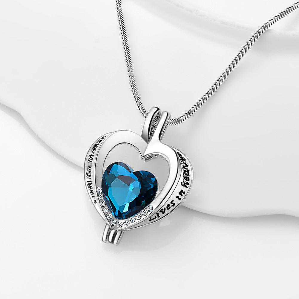 Heart-shaped Gemstone Memorial Necklace