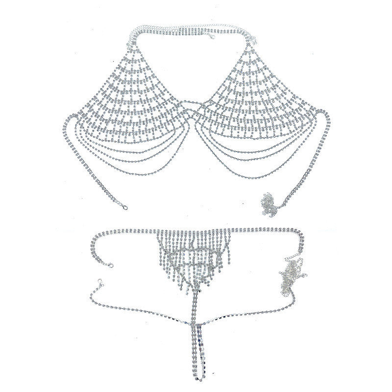 Sexy Rhinestone Lingerie Body Chain