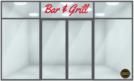 Bar & Grill, Business Vinyl Decal