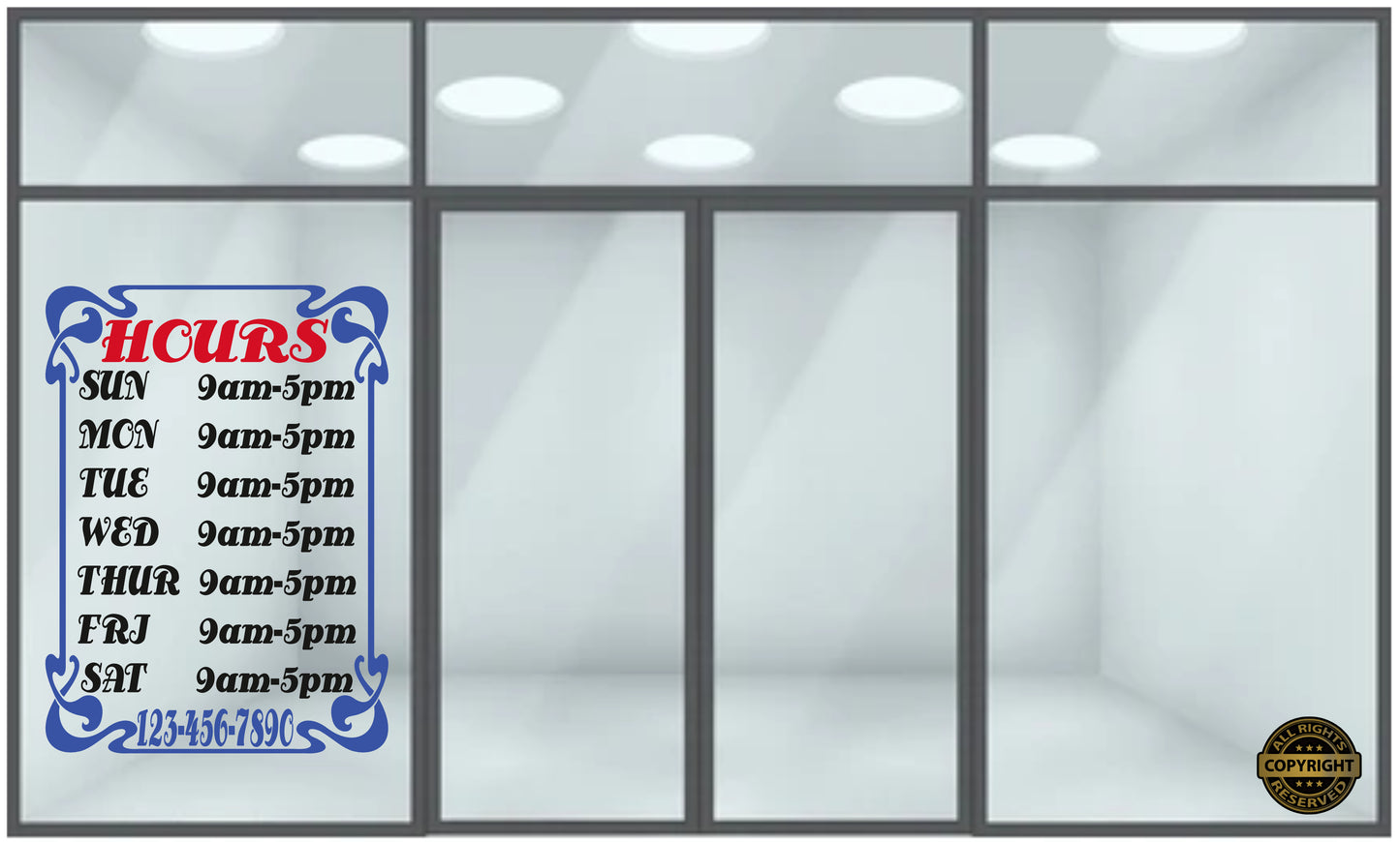 Store Hours, Business Vinyl Decal